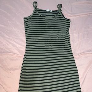 Green striped dress